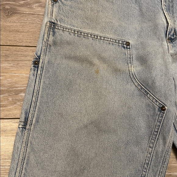 Vintage Double Knee Carhartt Jeans Carpenter Distressed Grunge Worked In 34x33 - Picture 11 of 16